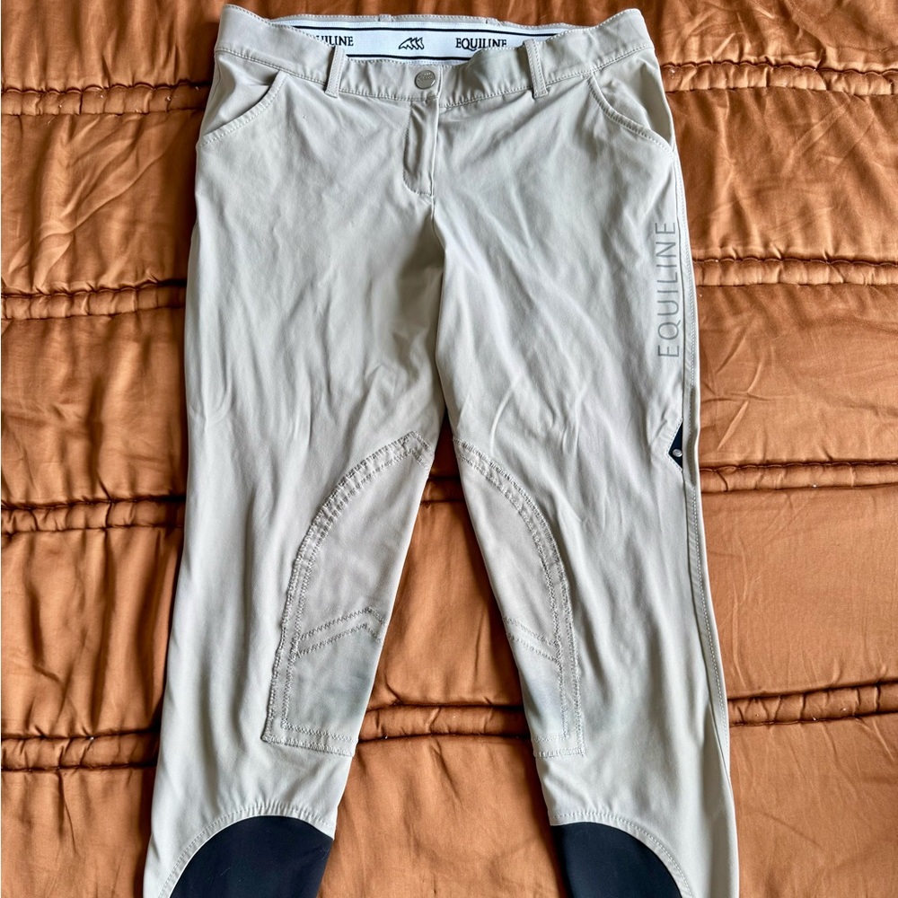 Equiline Women's Riding Breeches - Cream and Black